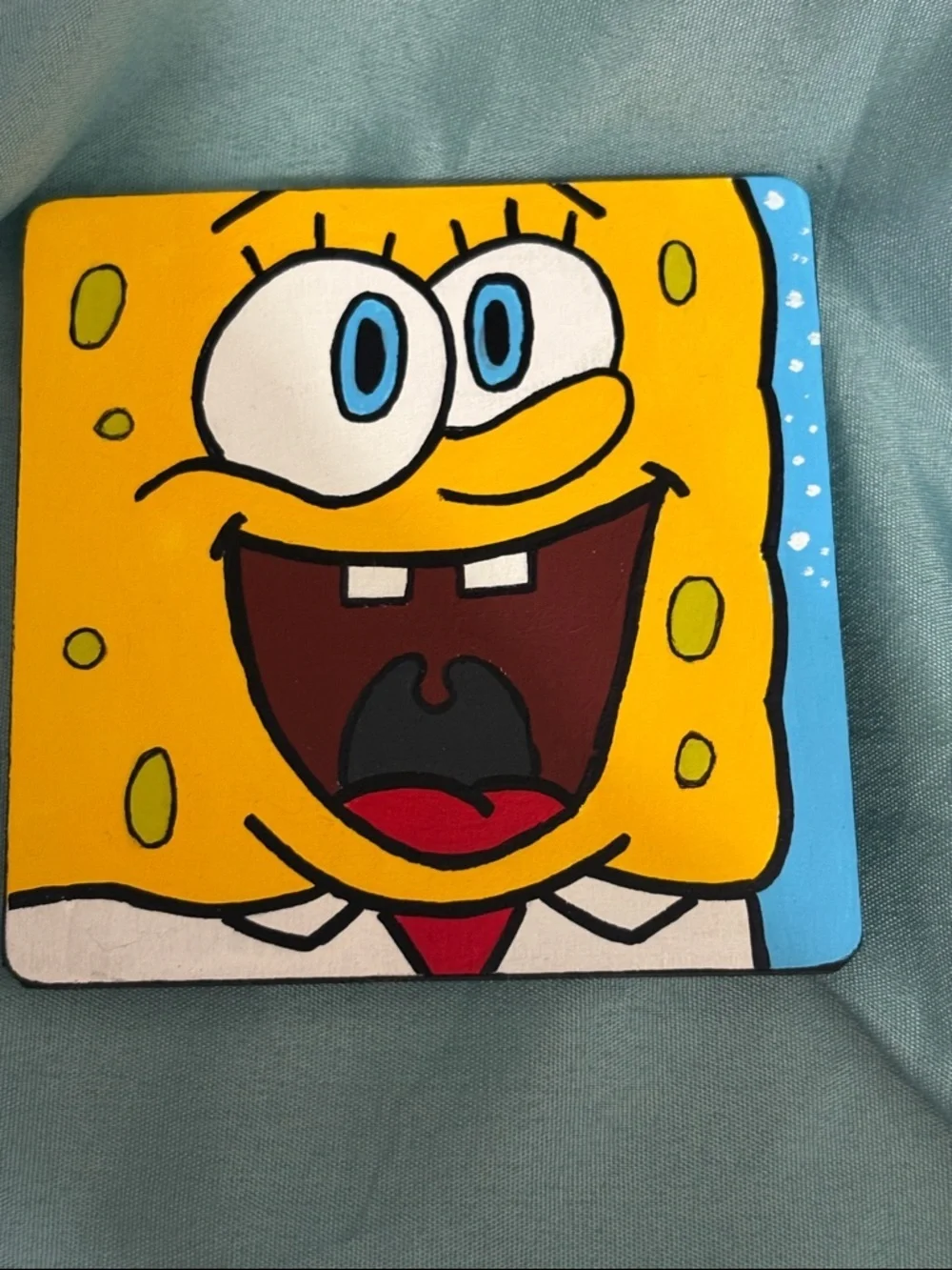 SpongeBob Coasters Set-SpongeBob, Squidward, Mrs Puff, DoodleBob Hand Crafted